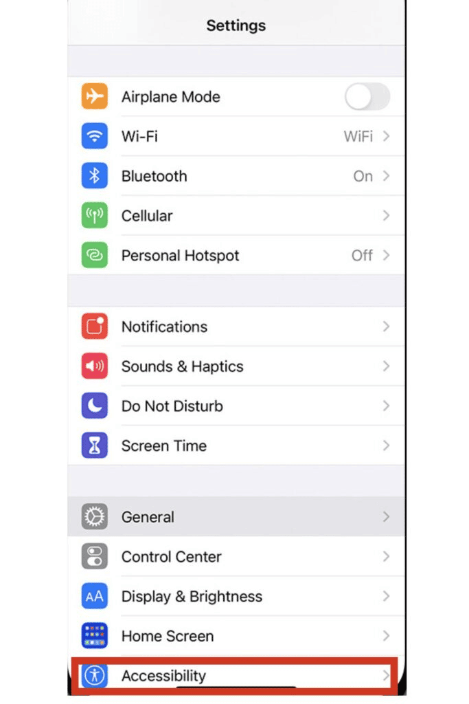 Iphone accessbility settings 