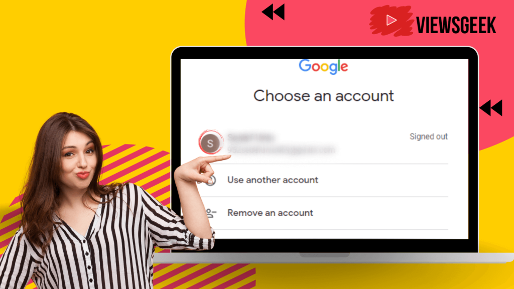 How to choose an account on youtube and change or remove an account page